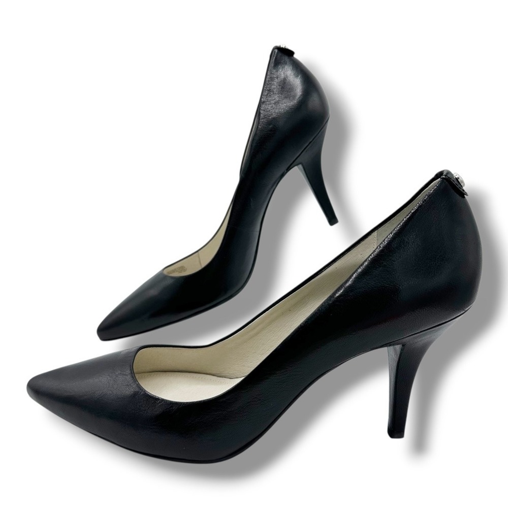 Michael Kors Black Leather Pointed Toe Stiletto Heel Pumps Women‎ Size 10M